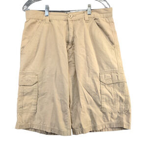 Beyond the Limit Men's Cargo Shorts Tan Size 36 Actual 33 100% Cotton Pockets